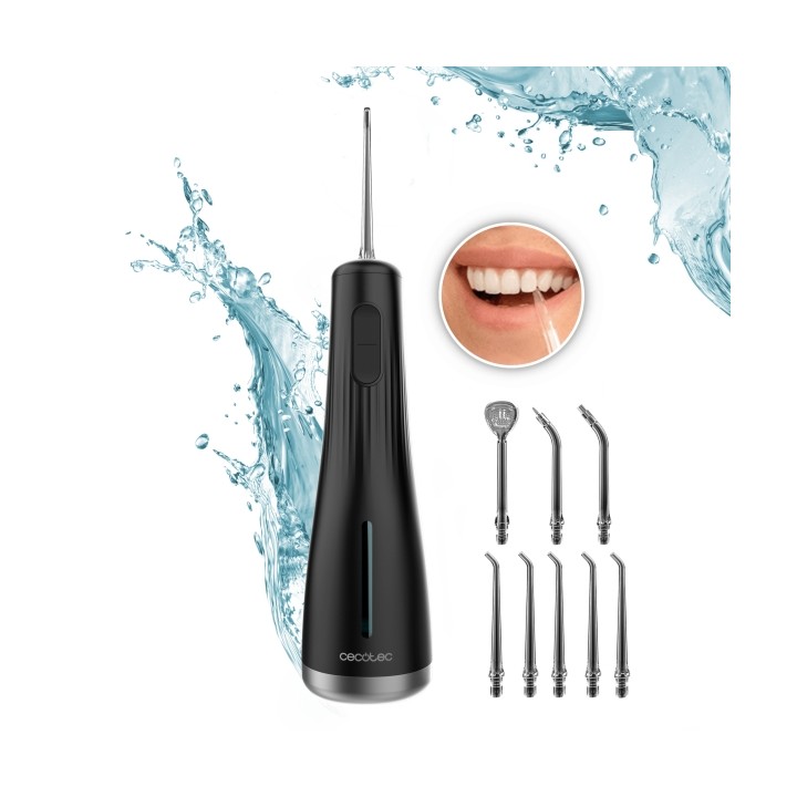 Cecotec ToothCare Jet Liberty Irrigador Dental Portatil - 8 Boquillas Intercambiables - 4 Modos - Deposito de 250ml - Resistente