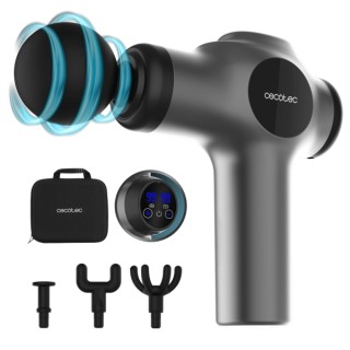 Cecotec SkinCare Massage Gun Pistola de Masaje - LCD - Relaja Musculos y Mejora Circulacion - Intensidad Ajustable - 4 Cabezales