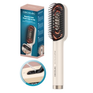 Cecotec HairCare Revitalize Little Cepillo Reparador de Cabello - Desenredante - Luz LED - Aplicador de Serum Integrado - Masaje