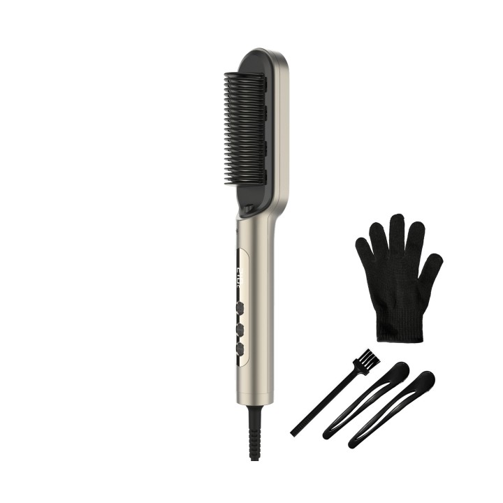 Cecotec InstantCare Lisse IonTech Cepillo Alisador - Alisado con Iones - 9 Niveles de Temperatura - Ceramico - Guante y Clips -