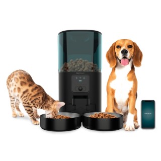 Cecotec Pumba 8600 Double Meal Vision Comedero Automatico para Mascotas con Camara - Capacidad 7L - Ideal para Mascotas - 2 Cuen