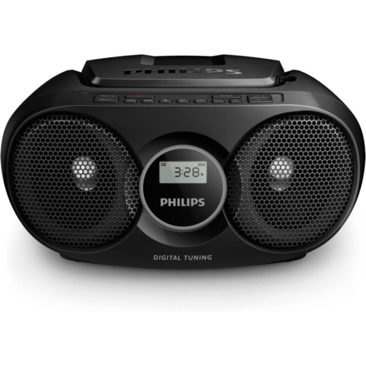 Philips Radio CD - Altavoces Integrados - Refuerzo Dinamico de Graves - Sintonizacion Automatica - Jack 3.5mm - 252x232x124mm -