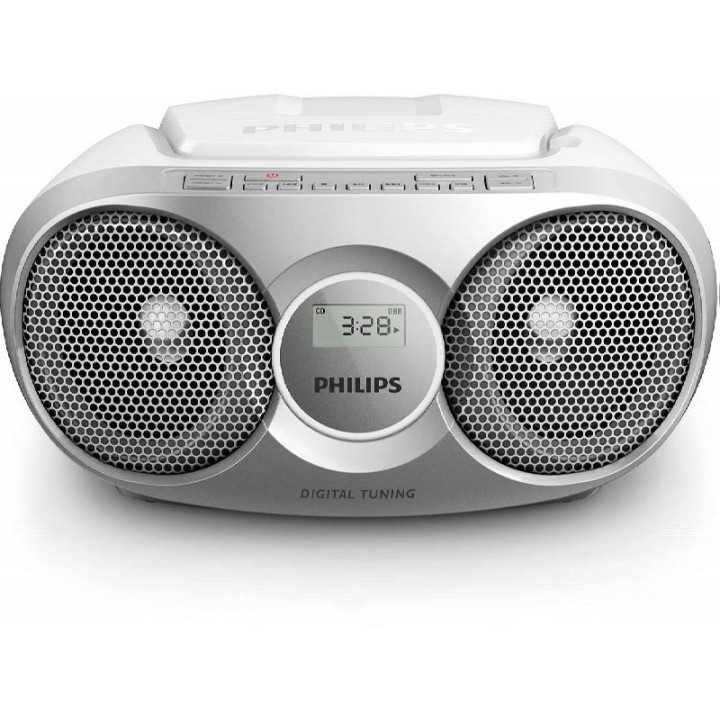 Philips Radio CD - Altavoces Integrados - Refuerzo Dinamico de Graves - Sintonizacion Automatica - Jack 3.5mm - 252x232x124mm -