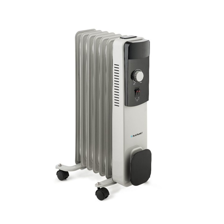 Blaupunkt Radiador de Aceite - Potencia 1500W - Ruedas - Termostato Regulable - Recogecable - Asa Lateral - Indicador Luminoso -