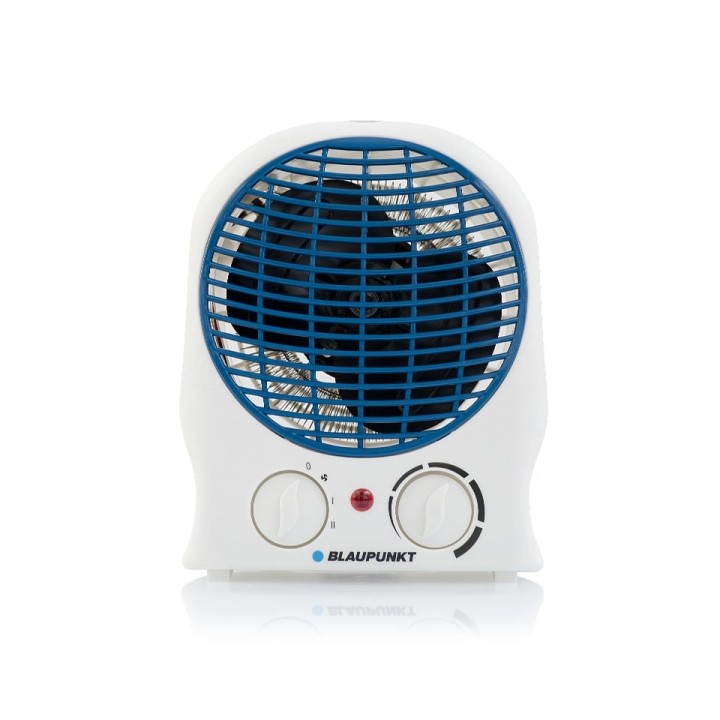 Blaupunkt Calefactor Portatil - Potencia 2000W - Temperatura Regulable - Funcion Ventilador - Termostato - Color Blanco y Azul
