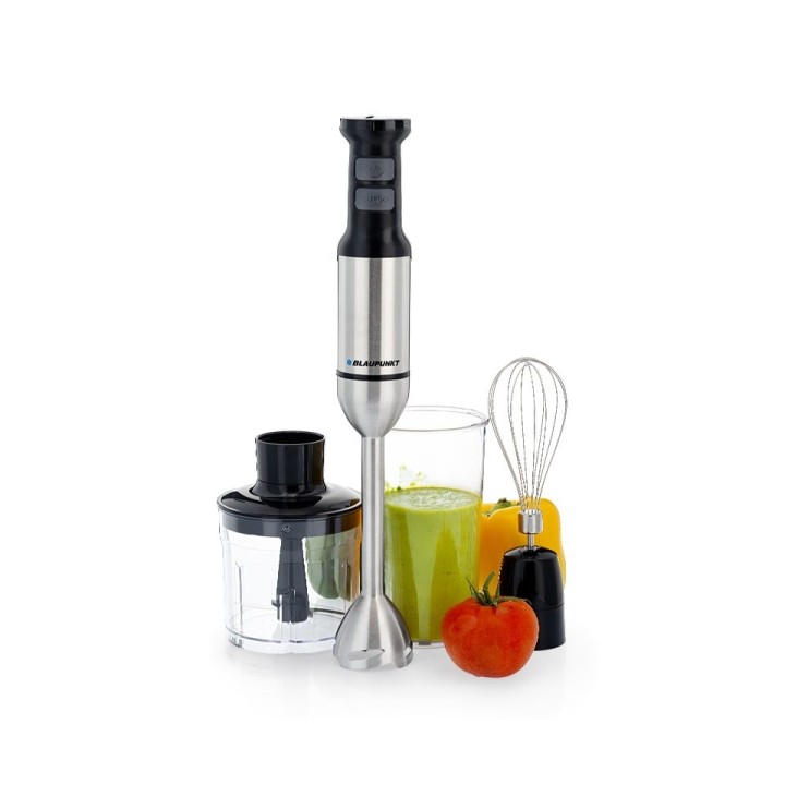 Blaupunkt Batidora de Mano - Potencia 1500W - Picadora 500ml - Vaso de 1 Litro - Varilla Montaclaras - Cuchillas de Acero Inoxid
