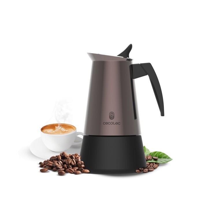 Cecotec Piccolina 900 Cafetera Italiana para 9 Tazas - Acero Inoxidable - Apta para Gas