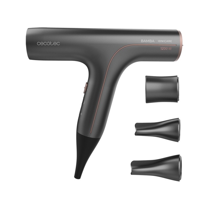 Cecotec Bamba Ionicare 6000 RockStar Soft Secador de Pelo 2 en 1 - Selector Tactil - Calentamiento Ultrarrapido - Rango de 140 a