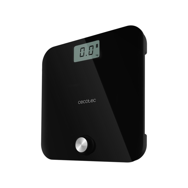 Cecotec Surface Precision 10000 Healthy Black Bascula Corporal - Energia sin Pilas - 4 Sensores - Cristal Templado - Pantalla LC
