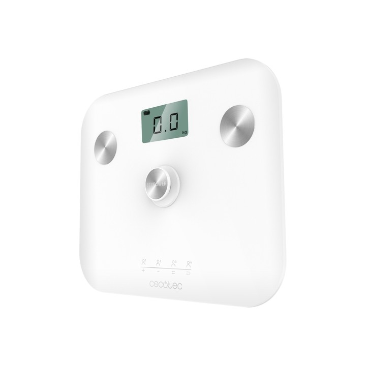 Cecotec Surface Precision EcoPower 10100 Full Healthy White Bascula Corporal hasta 180kg - Energia sin Pilas - Medicion de Bioim