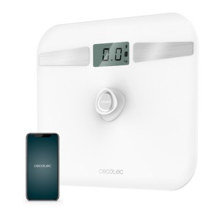 Cecotec Surface Precision 10200 Smart Healthy White Bascula Corporal hasta 180kg - Energia sin Pilas - Bluetooth - 4 Sensores -