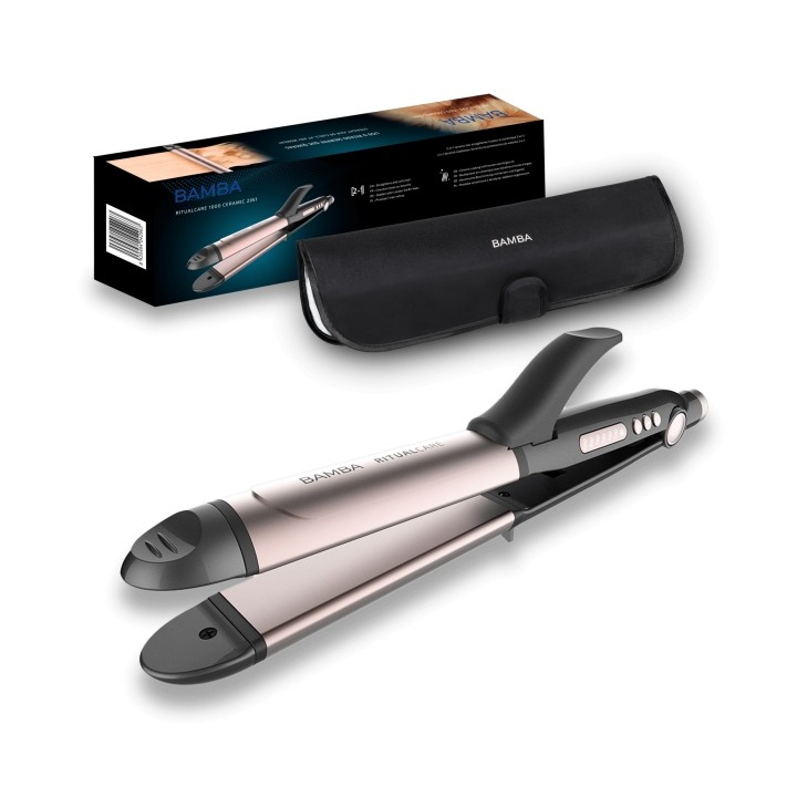 Cecotec Bamba RitualCare 1000 Ceramic Plancha de Pelo 2 en 1 - Alisa y Riza Cabello - Temperatura de 120 a 220°C - Funcion Autoa