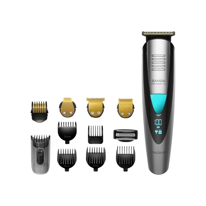 Cecotec Bamba PrecisionCare Pro Afeitadora Recortadora 5 en 1 - IPX7 - Cuchillas Titanio - Bateria 500mAh - Uso Inalambrico y co