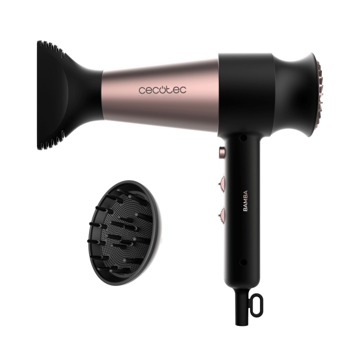 Cecotec Bamba IoniCare RockStar Retro Secador de Pelo - 2000W - Iones Negativos - Difusor - Funcion de Aire Frio - Control Ajust