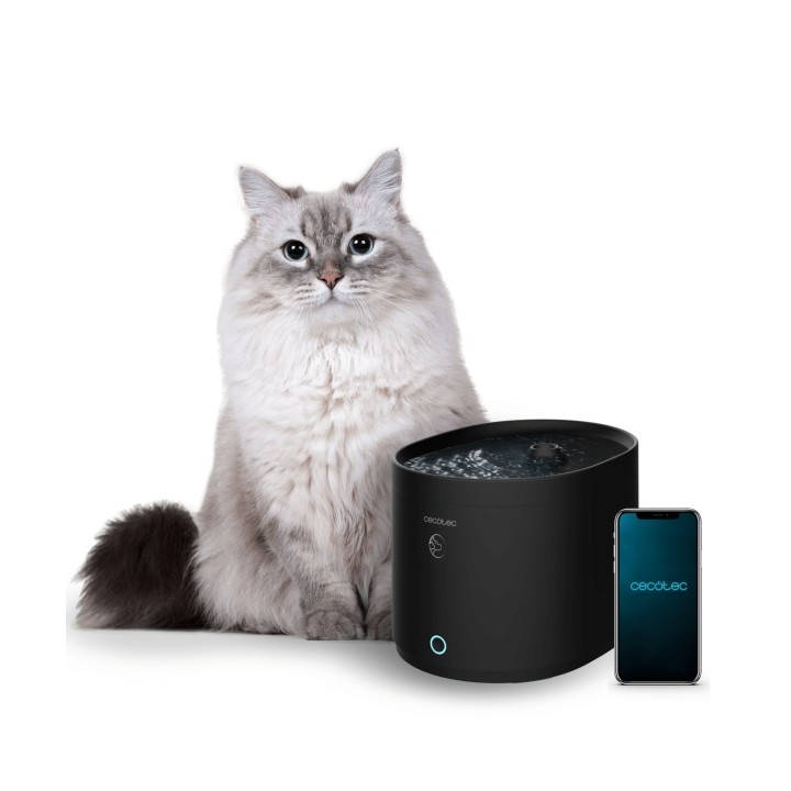 Cecotec Pumba 2500 Refresh Smart Bebedero para Mascotas - Capacidad de 2.5L - Filtro de Alto Rendimiento - Aviso de Deposito Vac