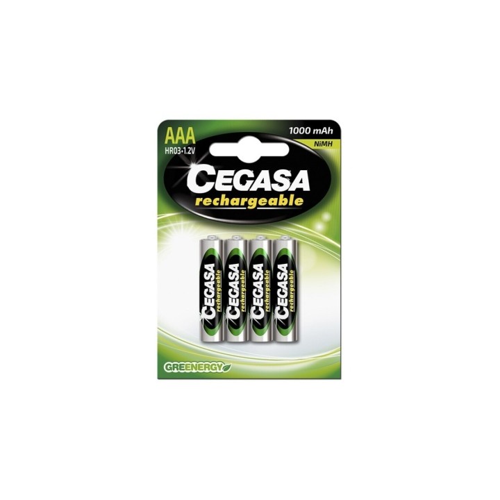 Cegasa Rechargeable Pack de 4 Pilas Recargables AAA HR03 1000mAh