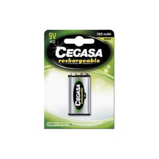Cegasa Rechargeable Pack de 1 Pila Recargable HF22 9V 180mAh