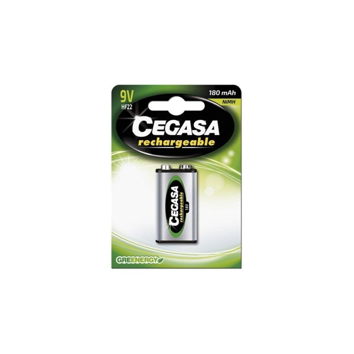 Cegasa Rechargeable Pack de 1 Pila Recargable HF22 9V 180mAh