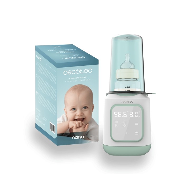 Cecotec Nana BabyCare Calienta Biberones - 4 Modos de Uso - Libre de BPA - Pantalla Digital - Cesta Antiquemaduras - Mantenimien