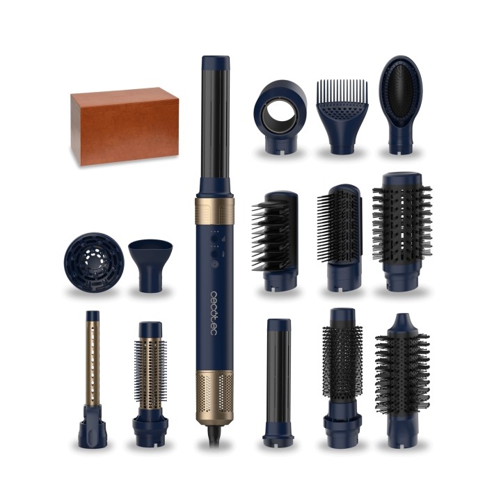 Cecotec Bamba CeramicCare 14in1 AirGlam Moldeador de Cabello - Potencia de 1400W - Revestimiento Ceramica y Queratina - Limpieza