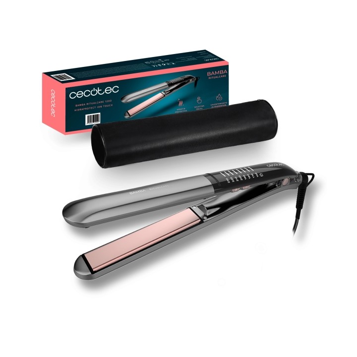 Cecotec Bamba RitualCare 1200 HidraProtect Ion Touch Plancha de Pelo - Tactil - Calentamiento Ultrarrapido - Iones Negativos - P