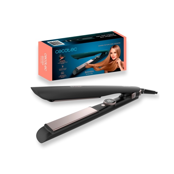 Cecotec Bamba RitualCare iSphere Plancha de Pelo - Tecnologia Infrarroja - Placas Ceramicas - Pantalla LED - Placas Flotantes 3D