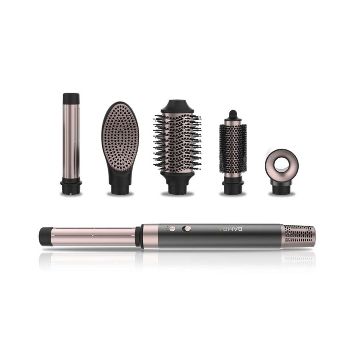 Cecotec Bamba CeramicCare AirGlam Moldeador de Cabello - 6 Cabezales Intercambiables - Revestimiento Ceramico - Control de Tempe