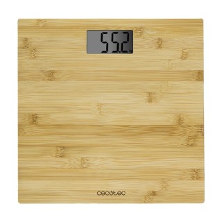 Cecotec Surface Precision 9300 Healthy Bascula Corporal de Bambu - Capacidad hasta 180kg - 4 Sensores - Pantalla LCD - Incluye C
