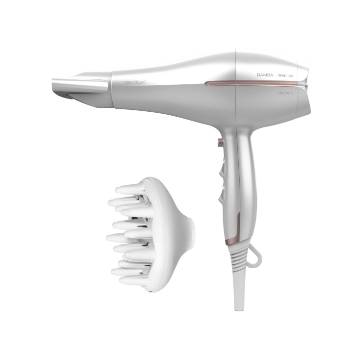 Cecotec Bamba Ionicare 5300 Maxi Aura Secador de Pelo Ionico - Potencia de 220W - Gran Caudal de Aire - Funcion Aire Frio - Incl