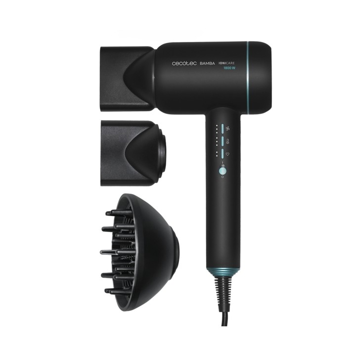 Cecotec Bamba IoniCare 6000 Rockstar Ice Secador de Pelo Ionico - 1800W - 6 Ajustes de Temperatura - Funcion Aire Frio - Accesor