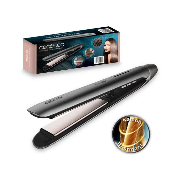 Cecotec Bamba RitualCare 885 Hydraprotect Ion Plancha de Pelo - Cable de 1.6m - Iones Negativos - Placas Flotantes 3D - Deslizam