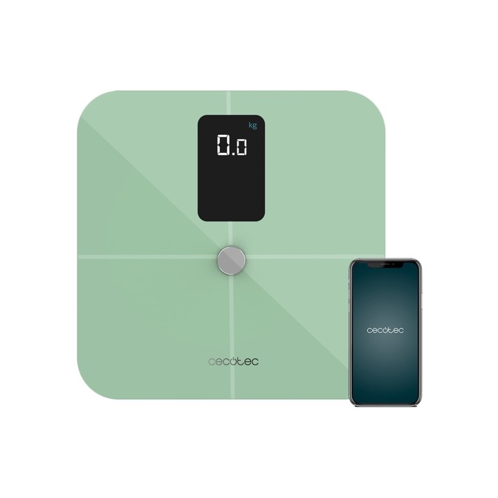 Cecotec Surface Precision 10400 Smart Healthy Vision Green Bascula Corporal hasta 180kg - LCD - Bluetooth 4.0 - Bateria 600mAh -
