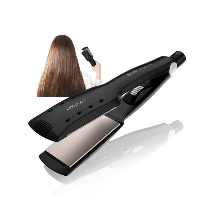 Cecotec Bamba Ritualcare Wet and Dry Max Plancha de Pelo - Uso en Humedo y Seco - Placas XL de 50mm - Iones Negativos - Temperat