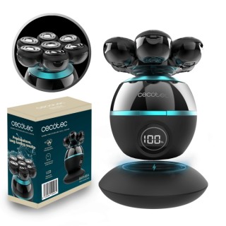 Cecotec Bamba PrecisionCare Skull Shaver Afeitadora Inalambrica para Cabeza - 7 Cuchillas Flotantes - Pantalla de Bateria - Base