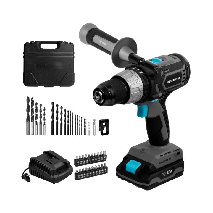 Cecotec CecoRaptor Perfect ImpactDrill 2020 Brushless Ultra Taladro Percutor Inalambrico - Torque 46Nm - 2000rpm - 3000Ipm - Bat