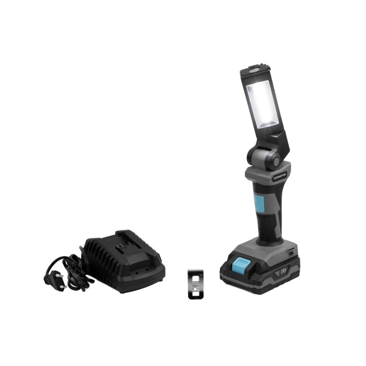 Cecotec CecoRaptor WorkLight 2020 Advance Linterna de Trabajo LED - 5W - Autonomia 4H - Bateria 2Ah 20V - 300 Lumenes - Cabezal
