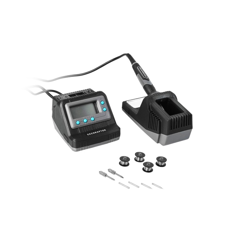 Cecotec CecoRaptor SolderStation 600 Advance Estacion de Soldar - 60W - Pantalla LCD - Temperatura 200-400ºc - Soporte - Accesor