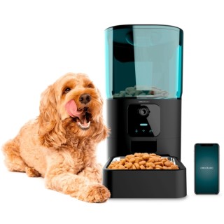 Cecotec Pumba 6000 Purrfect Meal Smart Vision Comedero Automatico para Mascotas con Microfono - Capacidad 6L - Cuenco de Acero I