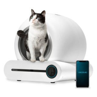 Cecotec Arenero automatico Pumba 8000 CleanKitty Smart Arenero Automatico - Capacidad 65L - Autolimpieza - WiFi - Pantalla - Sil
