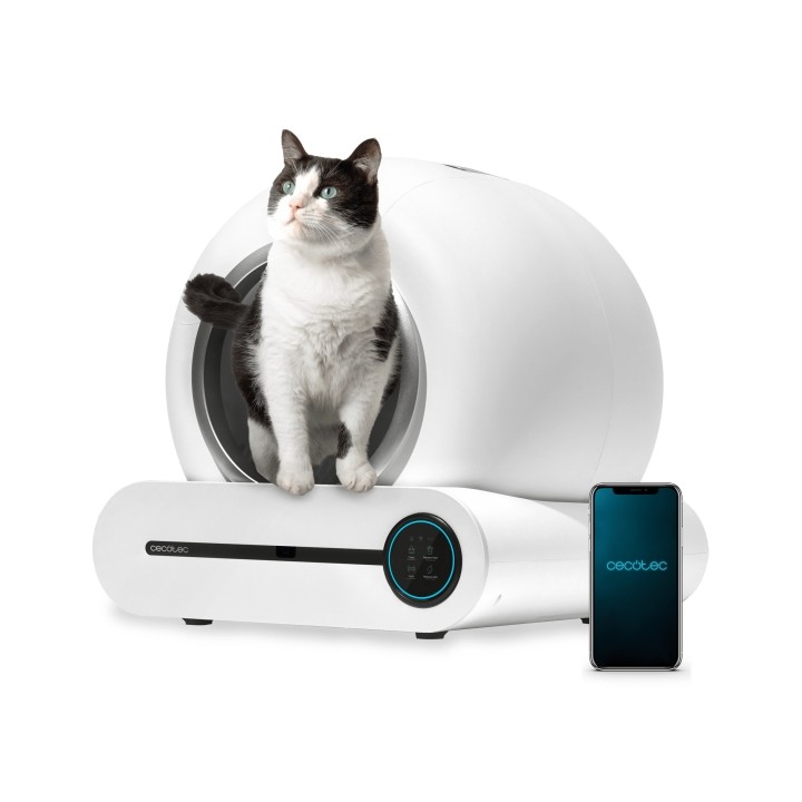 Cecotec Arenero automatico Pumba 8000 CleanKitty Smart Arenero Automatico - Capacidad 65L - Autolimpieza - WiFi - Pantalla - Sil