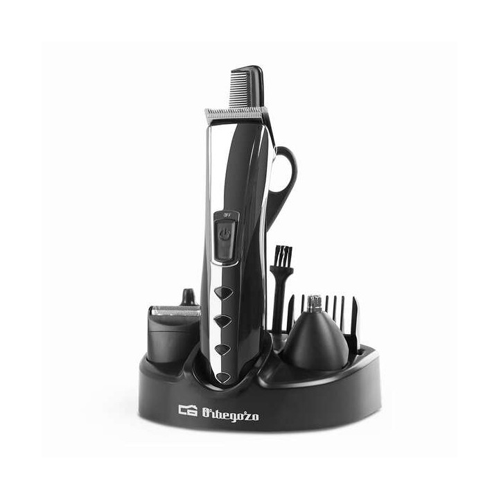 Orbegozo CTP 1930 Cortapelos 3 en 1 Recargable - Autonomia de 45 Minutos - Cabezales Intercambiables - Cuchilla de Acero Inoxida