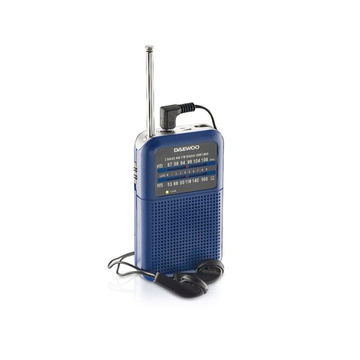 Daewoo DW1008 Radio Portatil AM/FM - Antena Telescopica y Sintonizacion Analogica Precisa - Altavoz Integrado - Salida Auricular