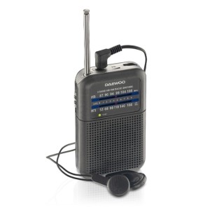 Daewoo DW1008 Radio Portatil AM/FM - Antena Telescopica y Sintonizacion Analogica Precisa - Altavoz Integrado - Salida Auricular