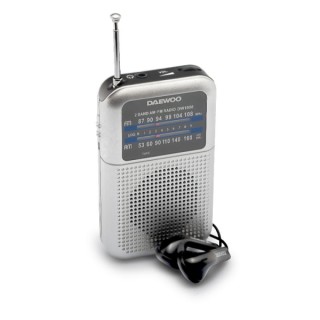 Daewoo DW1008 Radio Portatil AM/FM - Antena Telescopica y Sintonizacion Analogica Precisa - Altavoz Integrado - Salida Auricular