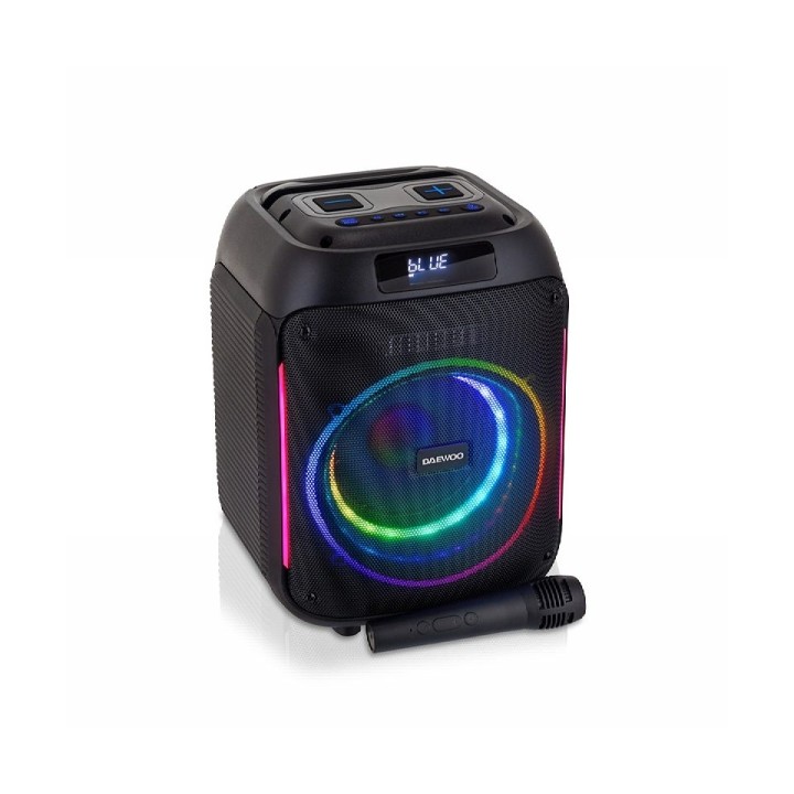 Daewoo Altavoz Karaoke Inalambrico - 40W - Bluetooth - Radio FM - Bateria 2000mAh - Microfono Incluido - MicroSD - Jack 3.5mm -