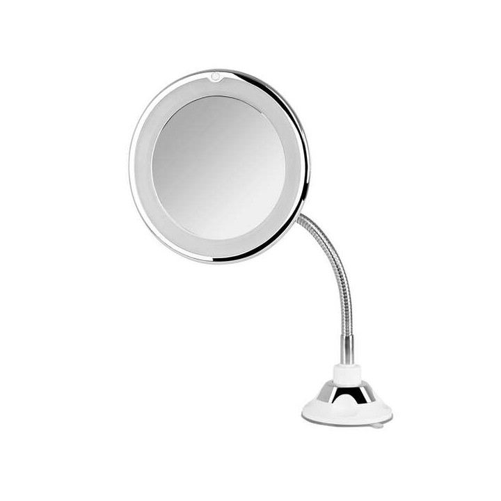 Orbegozo ESP 1020 Espejo Cosmetico con Luz LED - Aumento 10X - Brazo Extensible 29cm - Orientacion 360º - Ventosa Ajustable - Di