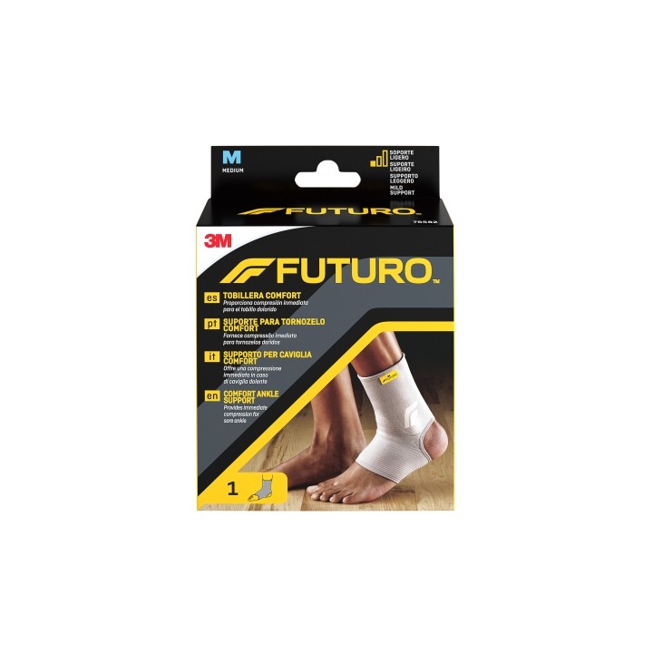 Futuro Comfort Tobillera - Talla M (31.8 - 38.1cm) - Transpirable - Elastico - Color Gris
