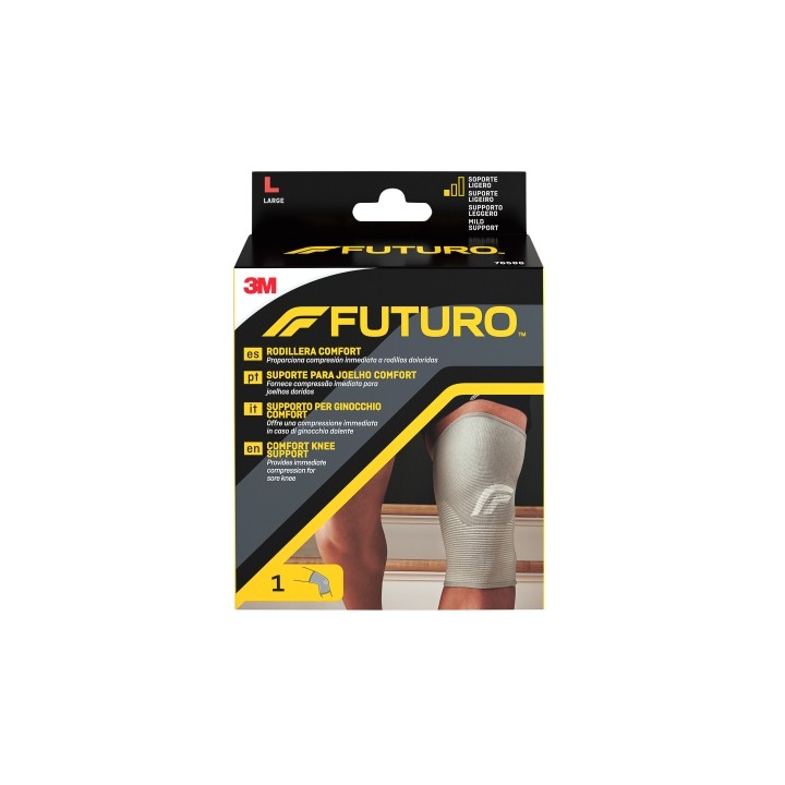 Futuro Comfort Rodillera - Talla L (43.2 - 49.5cm) - Transpirable - Elastico - Color Gris