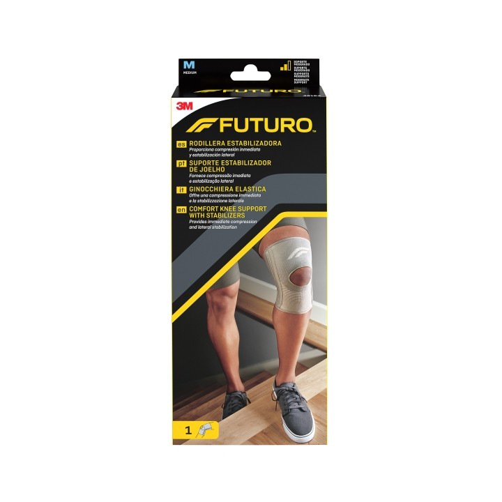 Futuro Rodillera - Talla M (36.8 - 43.2cm) - Estabilizadora - Transpirable - Elastico - Color Gris