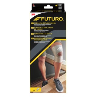 Futuro Rodillera - Talla L (43.2 - 49.5cm) - Estabilizadora - Transpirable - Elastico - Color Gris